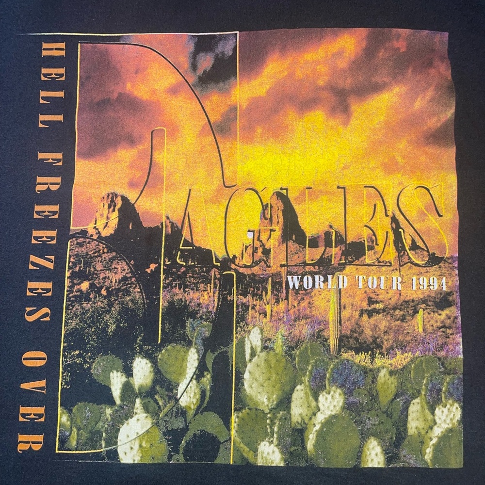 Vtg The Eagles Hell Freezes Over Tour 1994 Black Shirt Sz XL Made in USA.